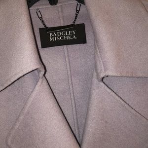 Badgley Mischka Chloe Lilac wool Wrap coat M